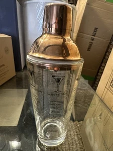 Vintage Cocktail Shaker Rezepte Kupferfarben Top Sieb 14 Unzen Manhattan Cosmo Et - Bild 1 von 5
