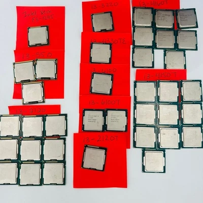 Lot of 37 Intel Core i3-550 i3-2120T i3-3220 i3-4150 i3-4160T i3-4330TE i3-6100 - Image 1 of 4