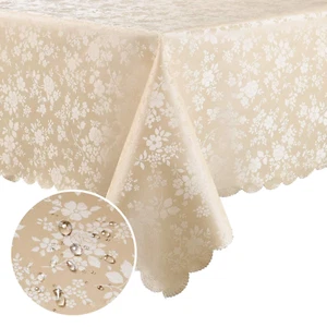 Heavy Duty Vinyl Tablecloth, Waterproof Rectangle Table Cloth, Wipeable Floral D - Picture 1 of 12