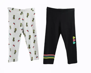 Spotted Zebra Big Girls 2 Pack Cropped Cotton Leggings Size XL (12) Multi - Picture 1 of 2