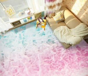 3D Beach Pink Waves 5127 Floor WallPaper Murals Wall Print Decal AJ WALL Fay - Picture 1 of 6