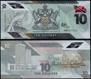 TRINIDAD & TOBAGO 10 DOLLARI (P NUOVO) 2020 (2021) POLIMERO UNC - Foto 1 di 1