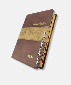 Bíblia Antigua Versión 1909 con referencias imitacion piel cafe indices - Bild 1 von 11