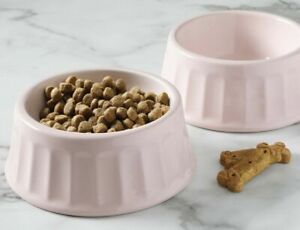 Martha Stewart, 2Pk - Pet Dog Cat Food Water Bowl Set (Choose Color)