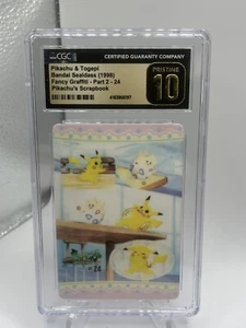 Pokemon Japanese Sealdass Fancy Graffiti 24 Pikachu & Togepi CGC 10 Pristine - Picture 1 of 1