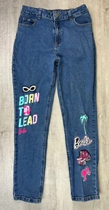 Barbie Jeans Screen Printed Denim Logos Women’s Girls Size 16 (Actual 26X27.5) - Picture 1 of 20