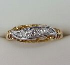 Vintage Old Cut Diamond 5 Stone Ring In 18Ct Yellow Gold Finger Size N