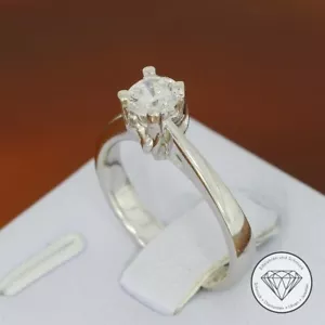 Wert 4.300,- Solitär Brillant Ring 750 / 18 Kt Weiß Gold + IGI Zertifikat xxyy - Bild 1 von 6
