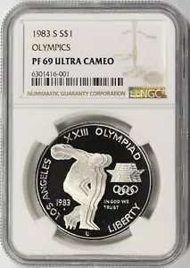 1983-S Olympics $1 Commemorative Dollar NGC PF69UCAM - Picture 1 of 2
