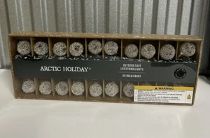 Arctic Holiday Christmas String LED Light Up Silver Tinsel Bulbs 20 Count NEW - Picture 1 of 6