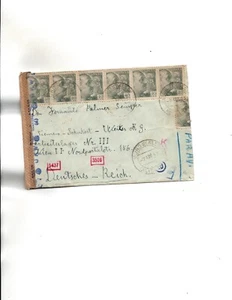 Spain 1943 to Germany-Sc#697(x7) -German & Spain Censors - Picture 1 of 2