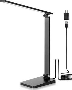 LED Desk Lamp for Home Office, 3 Levels Dimmable Reading Desk Light with USB - Picture 1 of 11