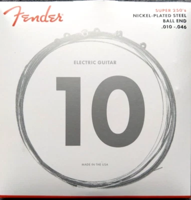 Fender Super 250's Electric Guitar Strings Gitarrensaiten regular 010-046