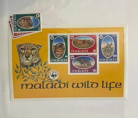Souvenir Sheet Malawi Scott #319-322a nh Cover