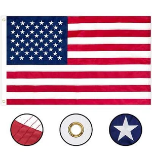 USA amerikanische Flagge 8' x 12' Fuß bestickt Outdoor strapazierfähig Flaggen langlebig - Bild 1 von 7