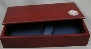 Doctor Gift Pen Box - Mahogany Wood w/Blue Interior Pen Box - 1 BOX - New - Picture 1 of 5