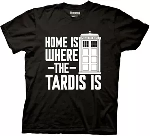 Doctor Who Home is Where the Tardis Is Adult T-Shirt, Black - Picture 1 of 1