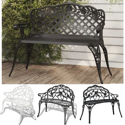 Gartenbank 108/100 cm Sitzbank Parkbank Metall Bank Aluminiumguss Gartenmöbel DE - Bild 1 von 4