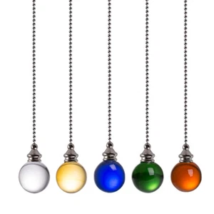 2pcs Crystal Ball Light Bulb Ceiling Fan Pull Chain 50cm with Connector Home Dec - Picture 1 of 29