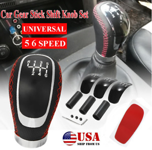 (US)1set Car Manual Gear Stick Shift Knob Shifter Lever With Cap Cover Universal