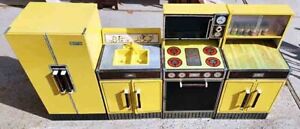 Vintage 1970's Sears Metal Play Kitchen, Set of 4 Pieces