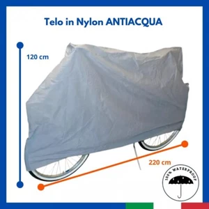 TELO COPRICICLO BICI CICLISMO MTB NYLON GRIGIO ANTIACQUA CON ELASTICO - Imagen 1 de 1