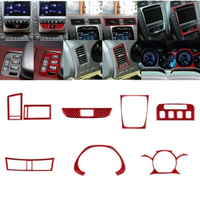 Juego completo de pegatinas de cubierta interior de fibra de carbono rojo 8* para Lexus GS 2006-2011 Foto 1 de 4