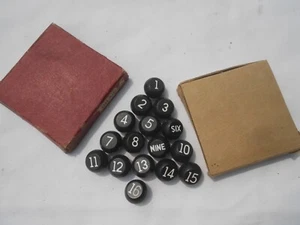 Brunswick-Balke-Collender TALLY SHAKE BALLS Black & White Pea Pool Billard - Bild 1 von 16