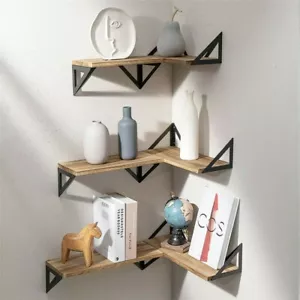 Juego de 3 estantes de pared estante colgante estante de metal negro/natural estante de baño decoración - Imagen 1 de 12