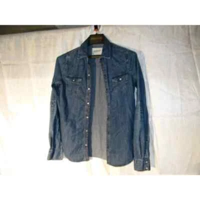 Camisa vaquera Arizona Jeans, talla pequeña, manga larga, broches de presión de perlas. Foto 1 de 4