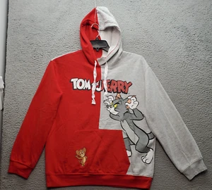 Tom & Jerry Hoodie Youth Large Multi Graphic Print Fleece Lined Ribbed Cuff/Hem - Picture 1 of 8