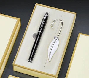 Metal Stainless steel Fine Ballpoint Pen Bookmark Gift Box Bag Friends Teacher - Picture 1 of 6