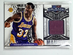 Magic Johnson 2013-14 Panini Crusade 37/49 Basketball Game-Worn Jersey Patch - Picture 1 of 3