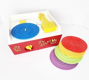 Vintage Fisher Price Record Player Music Box & 5 Records Works! - Picture 1 of 9