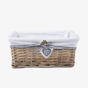 Natural Wicker Storage Basket with Lining Hamper Baskets for Gifts Empty Baskets - Picture 1 of 7