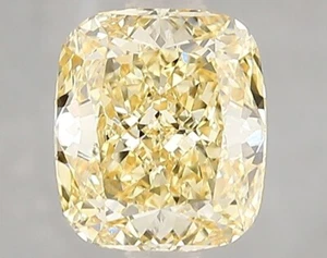 2 CT Yellow Cushion Cut Lab Grown Diamond For Engagement Ring - IGI Certified - Picture 1 of 4