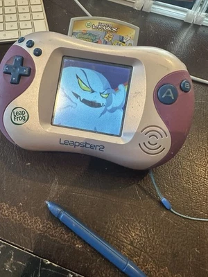 LeapFrog Leapster 2 Pink Purple Game System Works W SpongeBob Saves The Day Game - Image 1 of 4