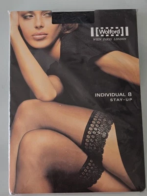 Wolford Individual 8 Stay - up   Black Admiral Thigh Highs Size MEDIUM, New - Image 1 of 4