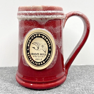Taza Iron Hill Brewery 2012 miembro del club esmalte por goteo cerámica gres cerveza Stein Foto 1 de 4
