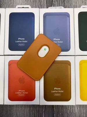 Funda tipo billetera de cuero original con MagSafe para iPhone 17 16 15 14 13 Foto 1 de 4