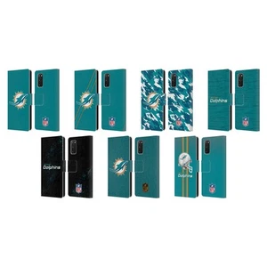 OFFICIAL NFL MIAMI DOLPHINS LOGO LEATHER BOOK WALLET CASE FOR SAMSUNG PHONES 1 - Picture 1 of 13