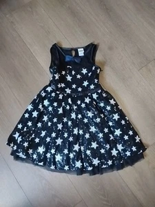 Harajuku Mädchen S (6/6X) formelles schwarzes Pailletten Stern Kostüm Party Kleid - Bild 1 von 9