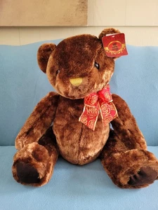 Oso de peluche Dream peluche marrón con lazo rojo dorado rosa animal de peluche 21" Walmart - Imagen 1 de 10