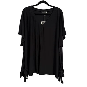 Antthony NWT Beach Travel Dolman Sleeve Short Sleeve Slinky Slit Ties Tunic 3X - Picture 1 of 14