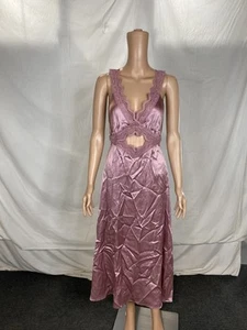 The Kooples Womens Silk Lace Detail Slip Midi Dress Size XS Rose Pink - Picture 1 of 12