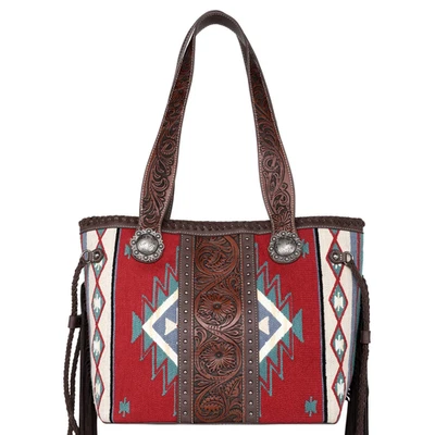 Montana West Aztec Tapestry Tooled Collection Concealed Carry Tote - Image 1 of 4