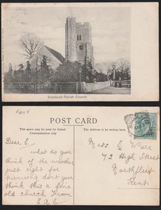 IGLESIA DE SNODLAND 1904, POSTAL de Kent por A.N. Hambrook de Snodland, publicada Sq Circ - Imagen 1 de 1