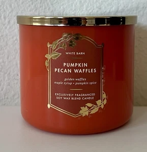 PUMPKIN PECAN WAFFLES Big 3 Wick Candle Bath & Body Works Autumn Apples Fall - Picture 1 of 4