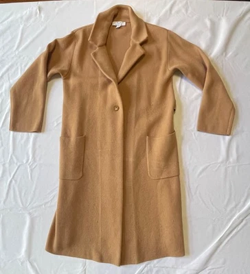 Cárdigan Chaqueta Magaschoni Tostado Tejido Para Mujer’s L Cinturón Viscosa Abrigo Largo Bolsillos Foto 1 de 4
