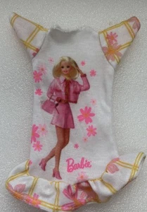 Vintage Barbie Doll Nightgown Clothes Mattel 1990s Pink Fleece - Picture 1 of 4